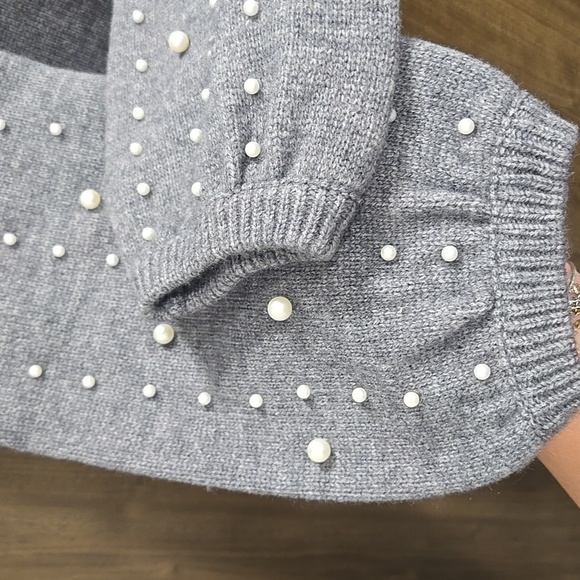 VICI-Pearl Embellished In Grey Sweater-Size Large - Picture 11 of 17